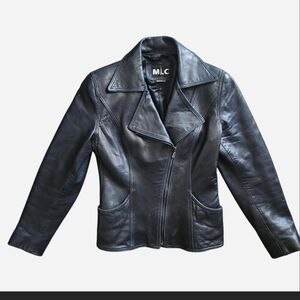 Vintage 90s MLC Black Leather Jacket